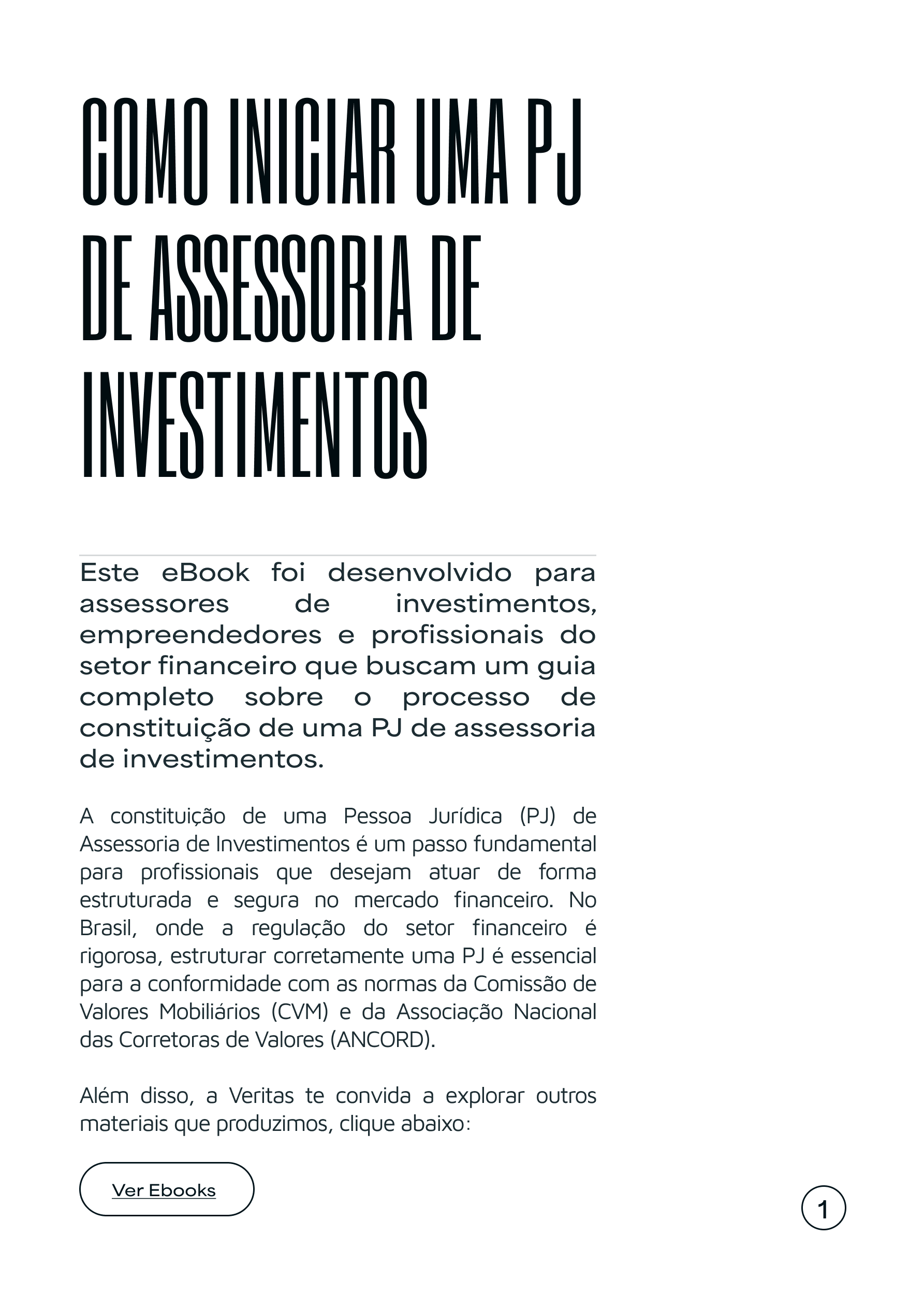 Página do material Como iniciar uma PJ de Assessoria de Investimentos